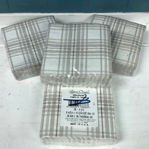 4 x Pumpkin Thanks 36 3-ply 9”‎ dessert napkins gray plaid wedding birthday